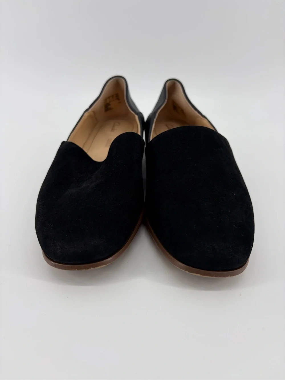Clarks‎ Cushion Plus Loafers Womens Black Leather Slip On Shoes Size 7